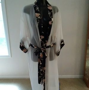 Shereen Annette sheer long robe NWOT